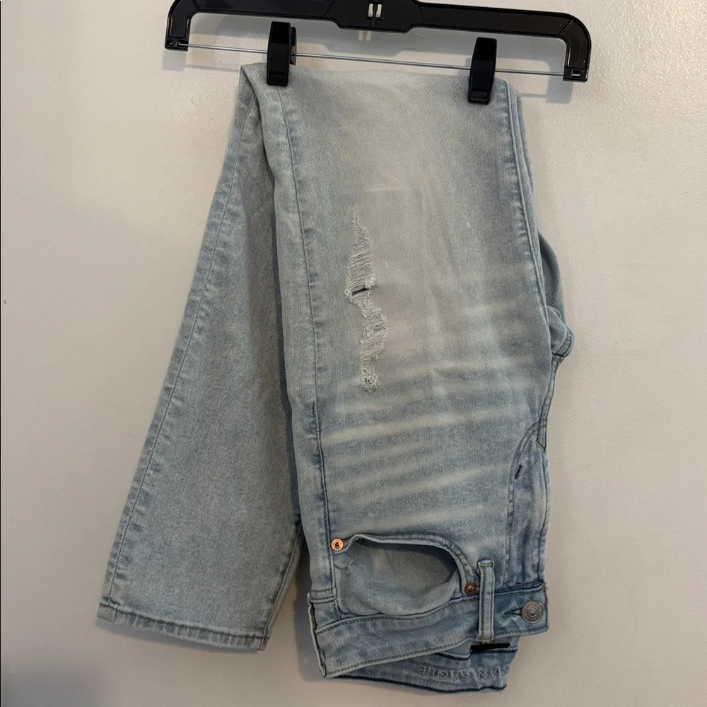 American Eagle Light Wash Patched Skinny Jeans 28W 32L